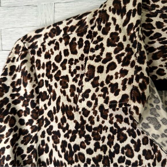 Talbots leopard print button down long sleeve blouse mobwife career plus size - Picture 3 of 10